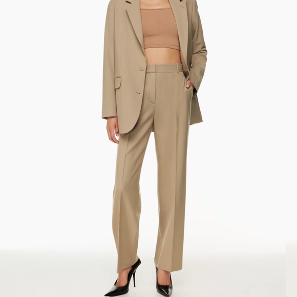 Aritzia Babaton Agency Wool Blend Tall Camel Pants - Picture 1 of 9